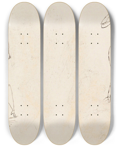 Triptych art skateboard deck of Paul Klee Angebot by Paul Klee (1879-1940)