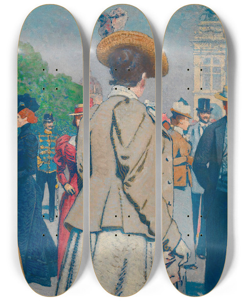 Triptych art skateboard deck of Maximilian Lenz Sirkecke Ringstrae by Maximilian Lenz (1860-1948)