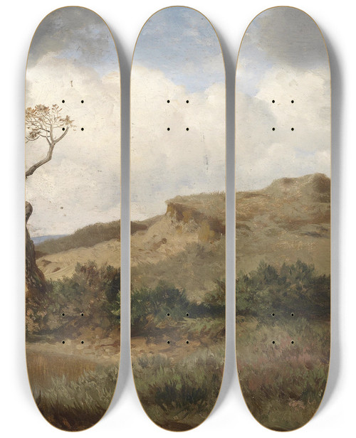 Triptych art skateboard deck of Albert Zimmermann Schwbische Alb by Albert Zimmermann (1808-1888)