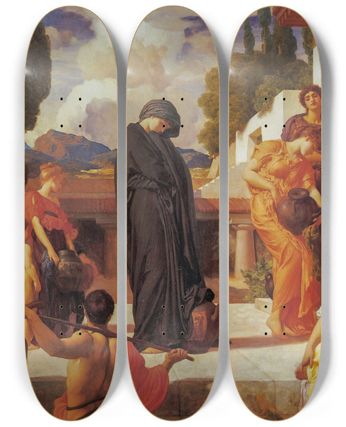 Triptych art skateboard deck of Frederic Leighton Captive Andromache by Frederic Leighton (1830-1896)