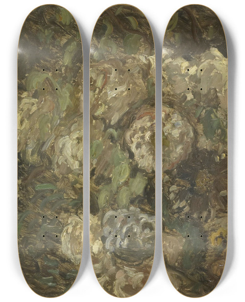 Triptych art skateboard deck of Claude Monet Bloemen by Claude Monet (1840-1926)