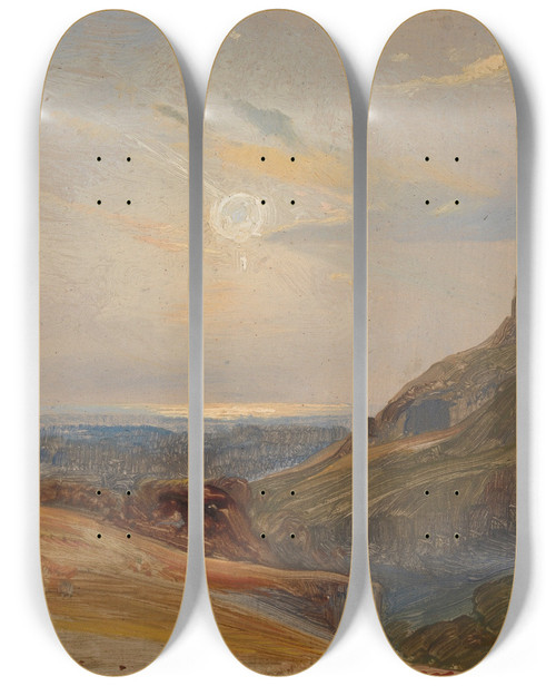 Triptych art skateboard deck of William James Mller Cleve Toot Near Bristol_1 by William James Muller (1812-1845)
