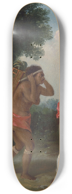 Agostino Brunias - West Indian Man Of Color, Directing Two Carib Women With A Child 8.25 inch art skate deck