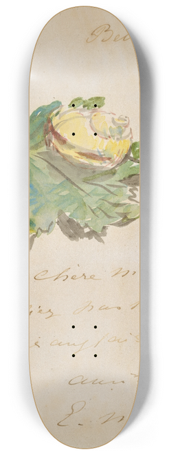 douard Manet - Letter Decorated with a Snail on a Leaf 8.25 inch art skate deck
