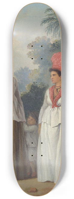 Agostino Brunias - West Indian Women Of Color, With A Child And Black Servant 8.25 inch art skate deck