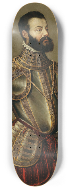 Agostino Galeazzi - Portrait Of A Commander (Alfonso DAvalos, Marchese Del Vasto) 8.25 inch art skate deck