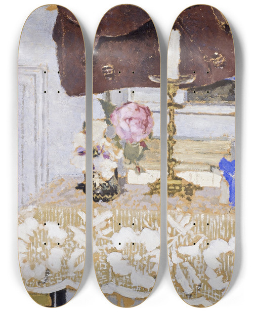 Triptych art skateboard deck of Douard Vuillard Nature Morte Au Bougeoir The Candlestick by douard Vuillard (1868-1940)