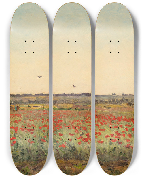 Triptych art skateboard deck of Hippolyte Camille Delpy Le Champ De Coquelicot by Hippolyte Camille Delpy (1842-1910) Triptych art skateboard deck of Hippolyte Camille Delpy Le Champ De Coquelicot by Hippolyte Camille Delpy (1842-1910)