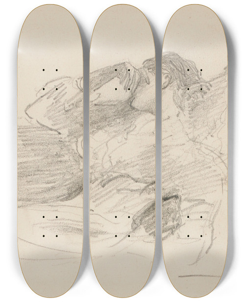 Triptych art skateboard deck of Sir William Eden Portrait Of Lady Sybil Eden_3 by Sir William Eden (1849-1915)