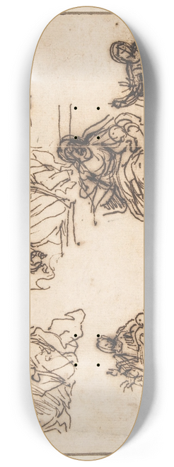 Agostino Masucci - Studies for the Education of the Virgin 8.25 inch art skate deck