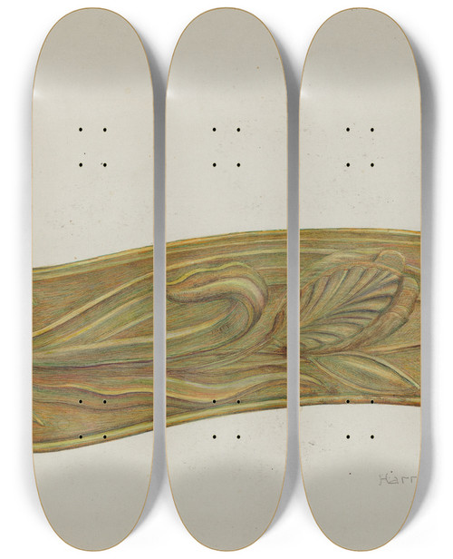 Triptych art skateboard deck of Harry Jennings Tieback_9 by Harry Jennings