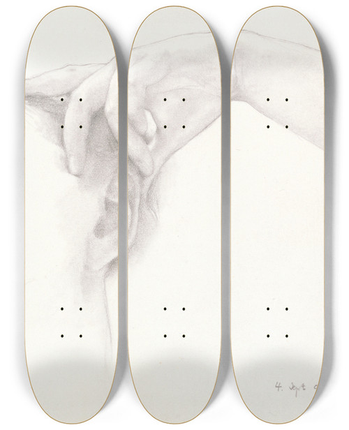 Triptych art skateboard deck of Lawrence Almatadema Study For Thermaie Antoniniane by Lawrence Alma-Tadema (1836-1912)