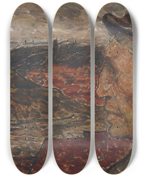 Triptych art skateboard deck of Constantin Meunier Collier by Constantin Meunier (1831-1905)