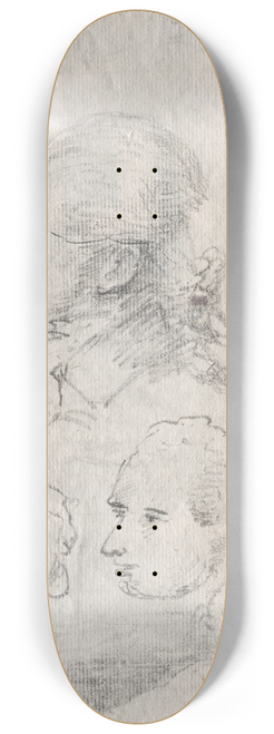 Dr. Thomas Monro - Studies of Heads (verso) 8.25 inch art skate deck