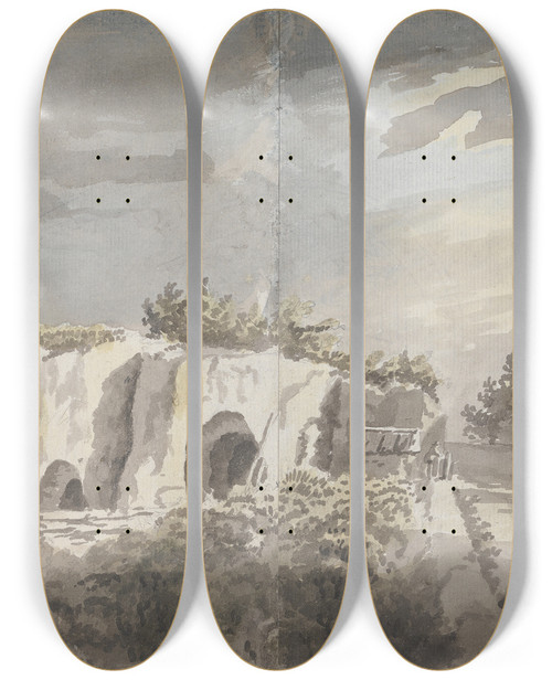 Triptych art skateboard deck of James Miller Caves_2 by James Miller (1773-1814)