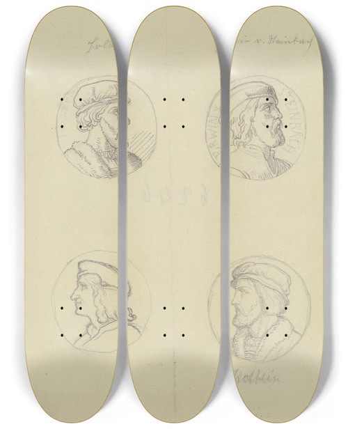 Triptych art skateboard deck of Eugen Eduard Schffer Kpfchen Zur Einfassung Der Veitschen Freskobilder Im Stdelschen Kunstinstitut_2 by Eugen Eduard Schaffer (1802-1871)