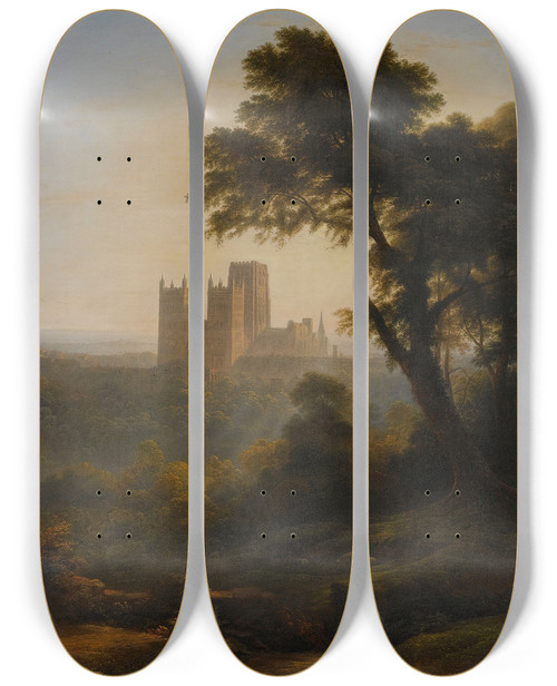 Triptych art skateboard deck of John Glover Durham Cathedral by John Glover (1767-1849)