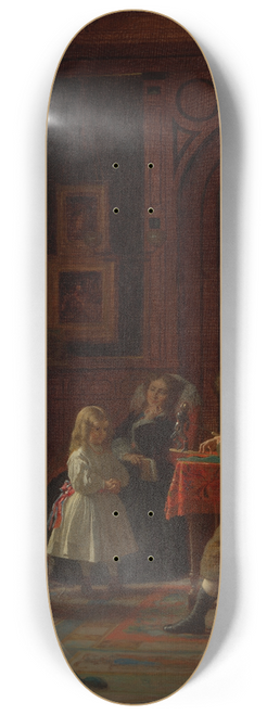 Eastman Johnson - Christmas-Time, The Blodgett Family 8.25 inch art skate deck