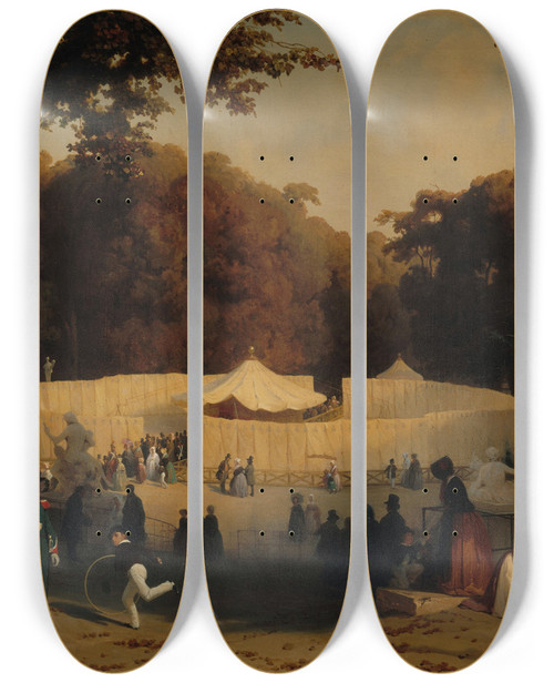 Triptych art skateboard deck of Karl Girardet Tente Du Chef De Larme Marocaine Sidimohammed Ben Abdelrahman Fils De Lempereur Du Maroc by Karl Girardet (1813-1871)
