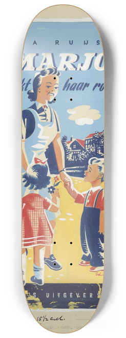 Eddy de Smet - Bandontwerp voor; Erica Ruijsch, Marjo ontdekt haar roeping, 1946 8.25 inch art skate deck
