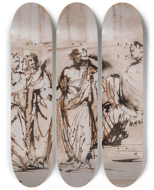 Triptych art skateboard deck of Jonas Kerstrm Elymas Struck Blind by Jonas kerstrm (1759-1795)
