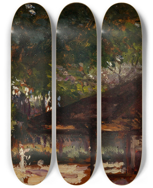 Triptych art skateboard deck of Henri Gervex Tude Pour Le Cercle De Lle De Puteaux_3 by Henri Gervex (1852-1929)