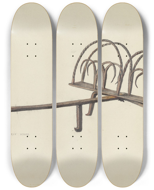 Triptych art skateboard deck of Roy Weber Toaster_1 by Roy Weber