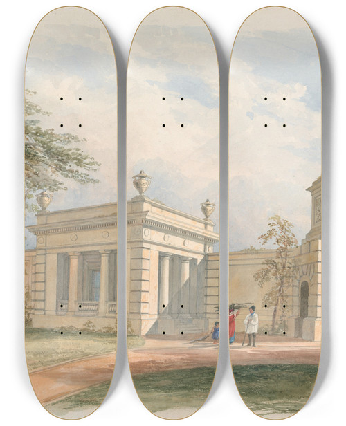 Triptych art skateboard deck of Edward Blore Design For A Park Gateway_2 by Edward Blore (1787-1879)