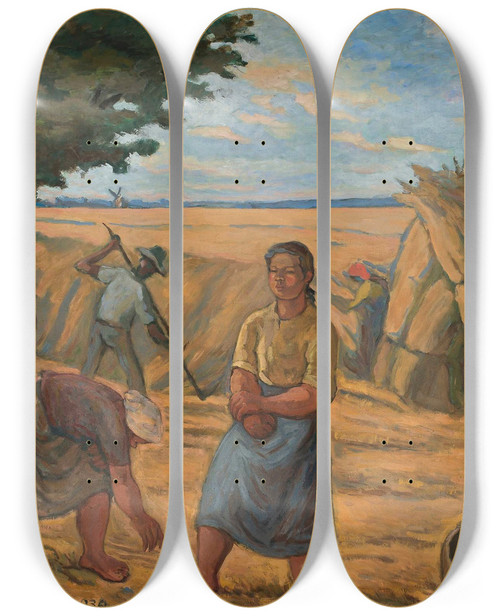 Triptych art skateboard deck of Wacaw Wsowicz Summer by Waclaw Wasowicz (1891-1942)