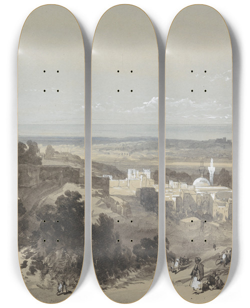 Triptych art skateboard deck of William James Mller Tripoli_2 by William James Muller (1812-1845)