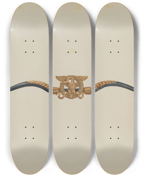 Triptych art skateboard deck of Henry Murphy Window Cornice by Henry Murphy