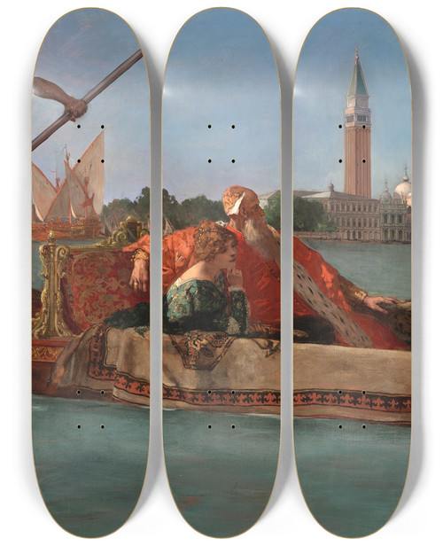 Triptych art skateboard deck of Jeanjosephbenjamin Constant Doge Of Venice by Jean-Joseph-Benjamin Constant (1845-1902)