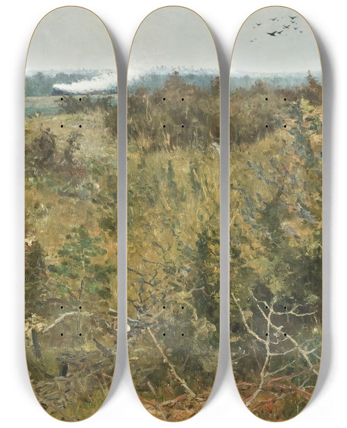 Triptych art skateboard deck of Karl Nordstrm Grezsurloing by Karl Nordstrom (1855-1923)