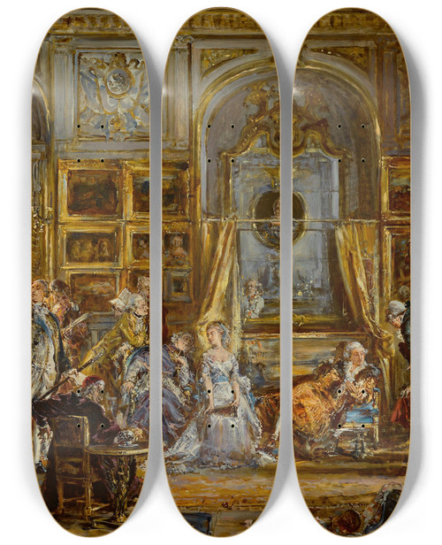 Triptych art skateboard deck of Jan Matejko Constitution Of The 3 May Fouryear Seym Commission Of Education Partition 1795 Ad From The Series History Of Civilization In Poland by Jan Matejko (1838-1893)