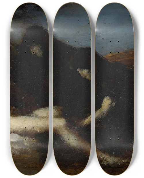 Triptych art skateboard deck of Jeanjacques Henner Saint Sbastien by Jean-Jacques Henner (1829-1905)