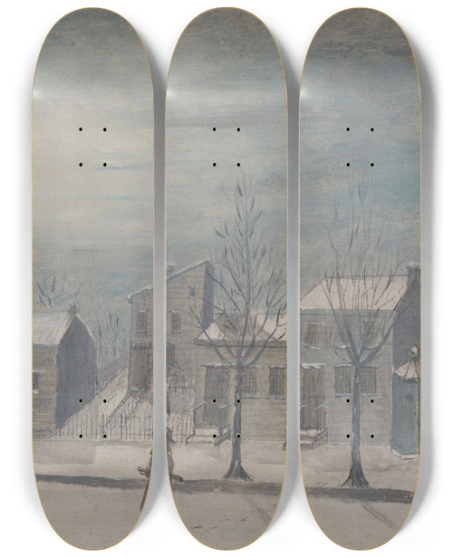 Triptych art skateboard deck of William P Chappel City Watchman_2 by William P Chappel (1801-1878)