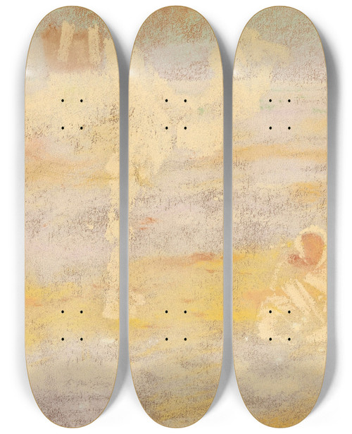 Triptych art skateboard deck of Augusto Giacometti Le Chameau Blanc by Augusto Giacometti (1877-1947)