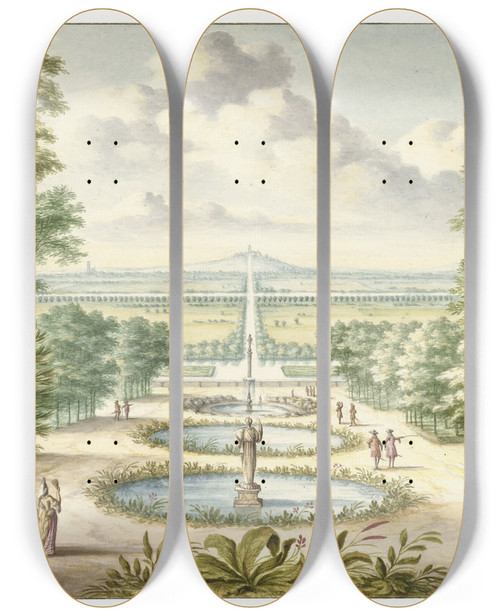 Triptych art skateboard deck of Jan Van Call The Elder Amfitheater Te Kleef Naar Het Noorden Gezien by Jan van Call the elder (1656-1703)