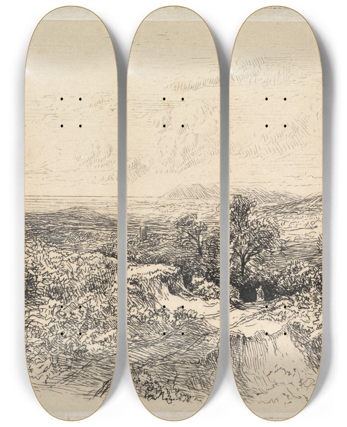 Triptych art skateboard deck of John Middleton Weybourne Near Cromer by John Middleton (1827-1856)