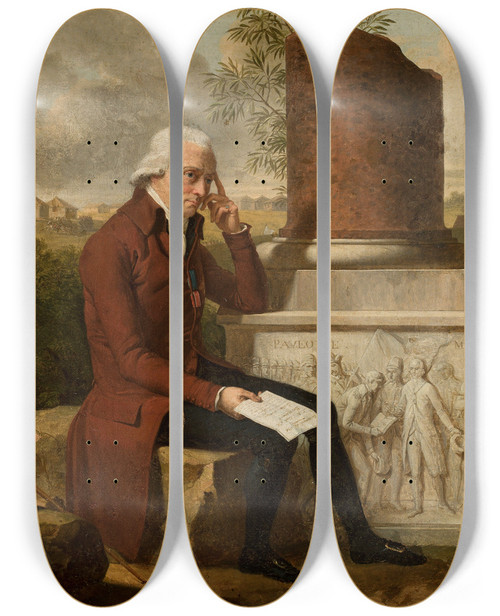 Triptych art skateboard deck of Francois Xavier Fabre Portrait Of Ksawery Brzostowski 17391827 by Francois Xavier Fabre (1766-1837)