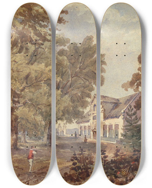Triptych art skateboard deck of William Brenton Boggs Cloetis by William Brenton Boggs (1809-1875)