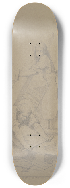 Eduard von Steinle - Der Heilige Joseph und Jesus als Zimmerleute 8.25 inch art skate deck