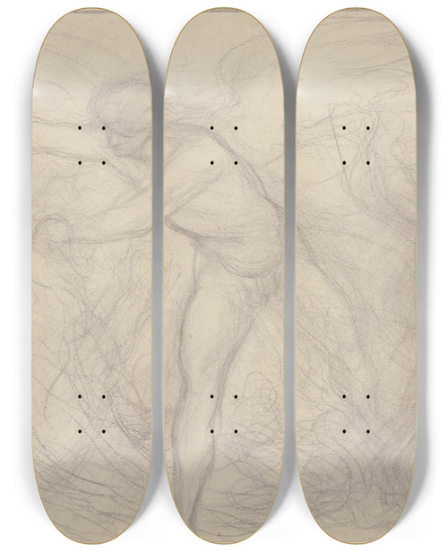 Triptych art skateboard deck of Victor Mller Daniel In The Lions Den_1 by Victor Muller (1829-1871)