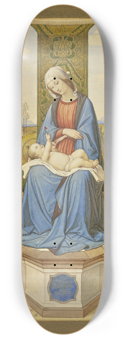 Eduard von Steinle - Madonna on the throne, next to Saints Francis and Anthony, as a triptych 8.25 inch art skate deck