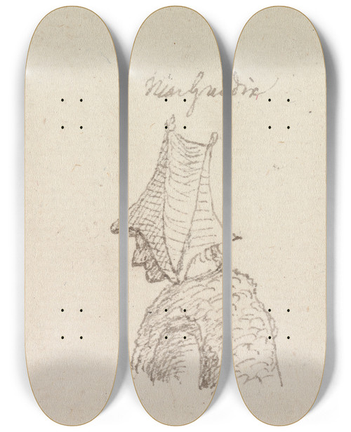 Triptych art skateboard deck of Henry Swinburne Armoured Figure by Henry Swinburne (1743-1803)