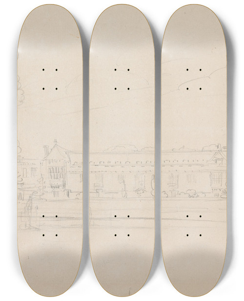 Triptych art skateboard deck of Rev William Warren Porter Saint Johns Oxford by Rev William Warren Porter (1776-1804)