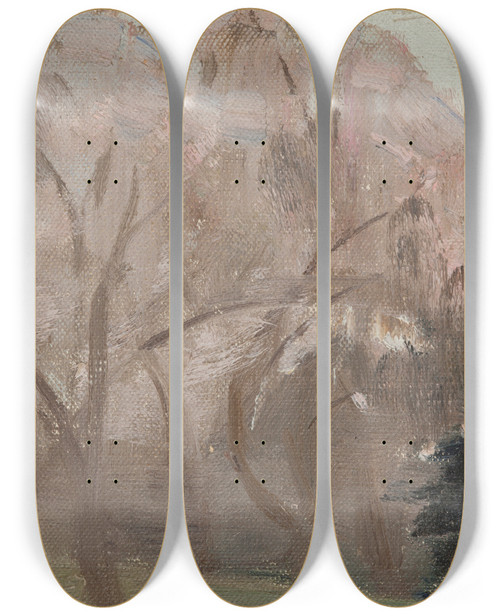 Triptych art skateboard deck of Jan Cigliski The Crimea Spring by Jan Ciaglinski (1858-1913)