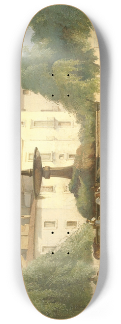 Edvard Frederik Petersen - View of the city Sulmona, Abruzzo, Italy 8.25 inch art skate deck