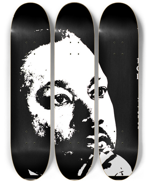 Triptych art skateboard deck of National Institutes Of Health Dr Martin L King Jr 12Th Annual Commemorative Program1984 by National Institutes Of Health (1887)