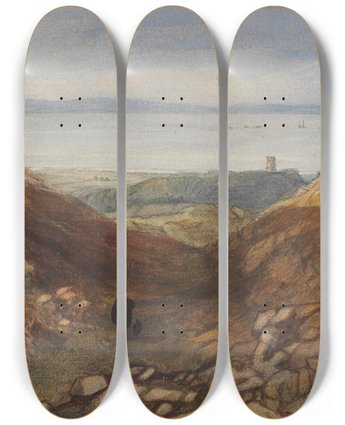 Triptych art skateboard deck of Rev James Bulwer One From A Volume Of Drawings And Prints_7 by Rev James Bulwer (1794-1879)